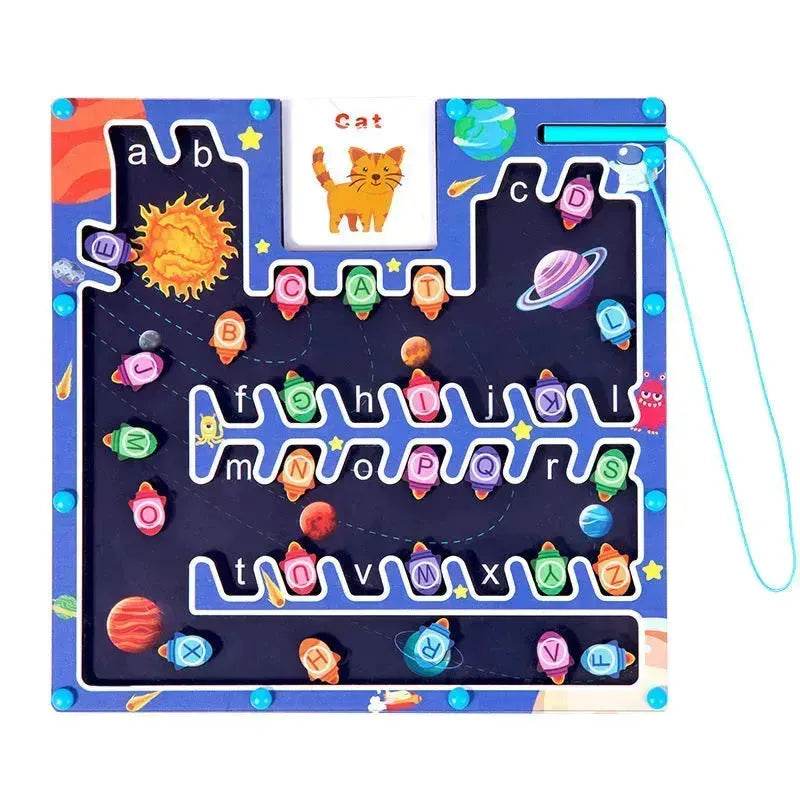 Magnetic Letters Matching Walking Parking Maze Letters Early Cognitive Montessori Educational Toys 