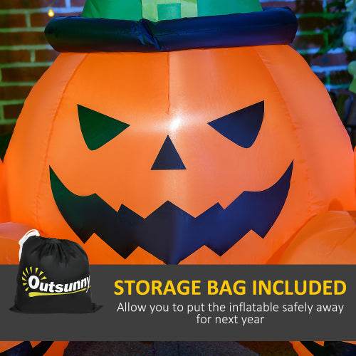 Outsunny 73L Inflatable Halloween Decoration,5 Pumpkin, Blow Up Outdoor LED Yard Display, Waterproof 
