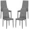 HOMCOM Set of 4 Modern Style Dining Chairs, Button Tufted High Back Side Chairs with Upholstered Seat, Steel Legs, Grey