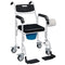 Rolling Shower Chair, Bedside Commode Chair with Wheels, Backrest, Arms, Flip Footrests for Seniors, Disabled, Black