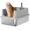 XL Stainless Steel Cat Litter Box for Big and Multiple Cats with High Wall Side, Scoop, Easy Cleaning & Odor Free