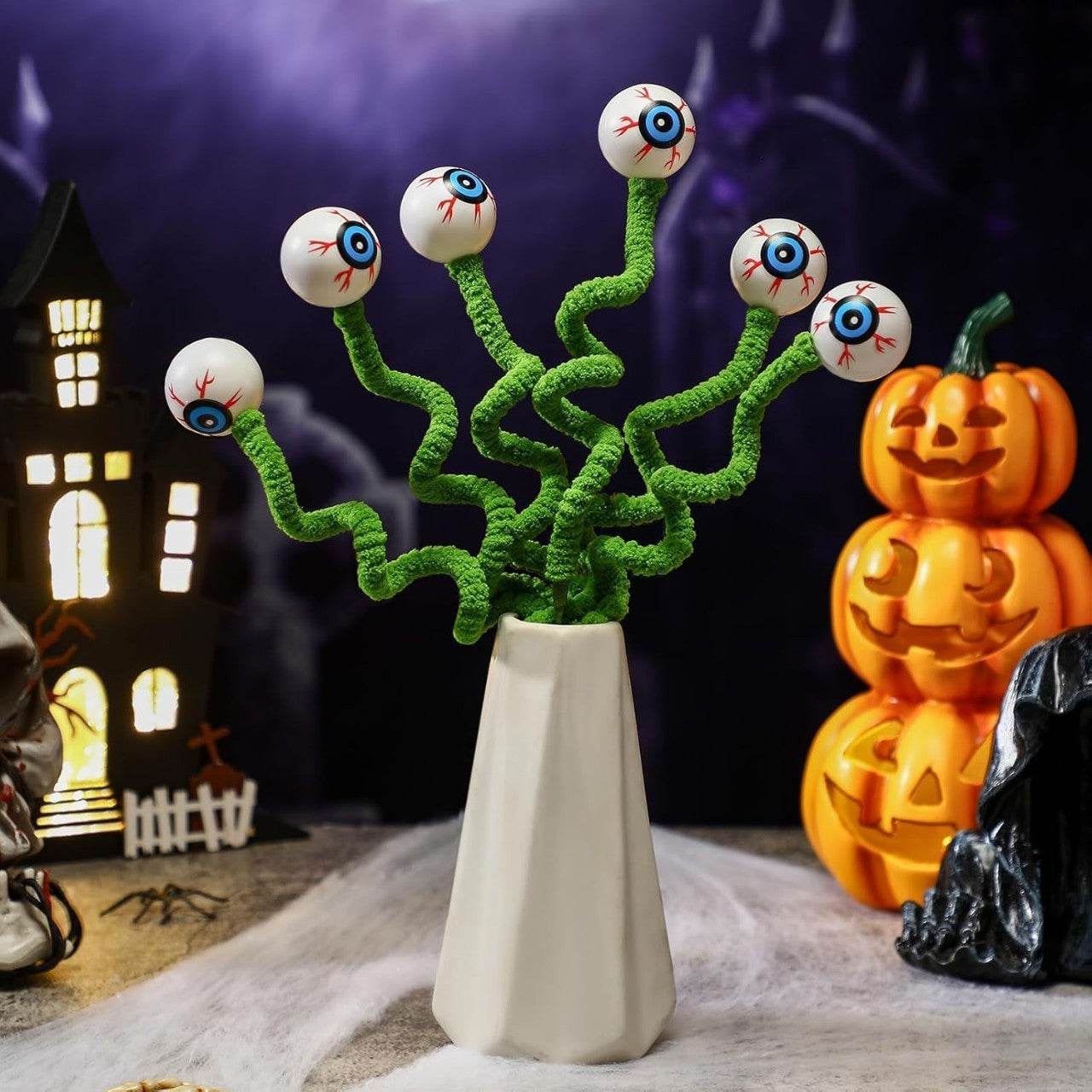 Halloween Three-dimensional Eye Beads Twig Cutting Bouquet Creative Funny Decoration 
