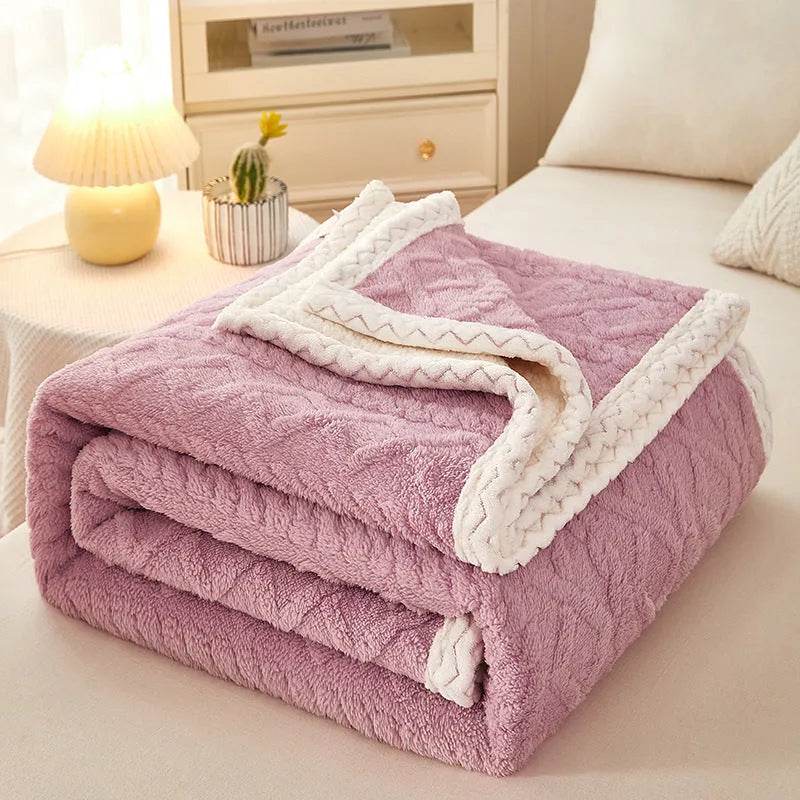 Blanket Double Thickened Warm Coral Fleece Sofa Winter Blanket 