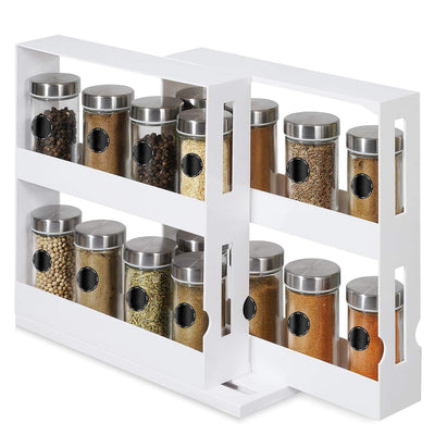 Swivel Cabinet Organizer Revolving Kitchen Rack Spice Organizer for Cabinet Condiment Holder Shelf 