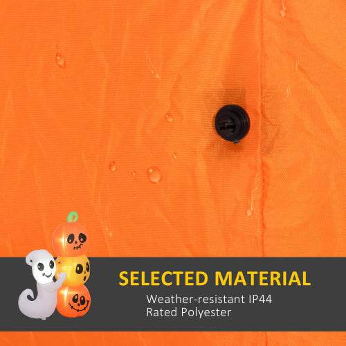 HOMCOM 5ft Inflatable Halloween Decoration Ghost And Pumpkin, Blow Up Outdoor LED Yard Display, Waterproof 