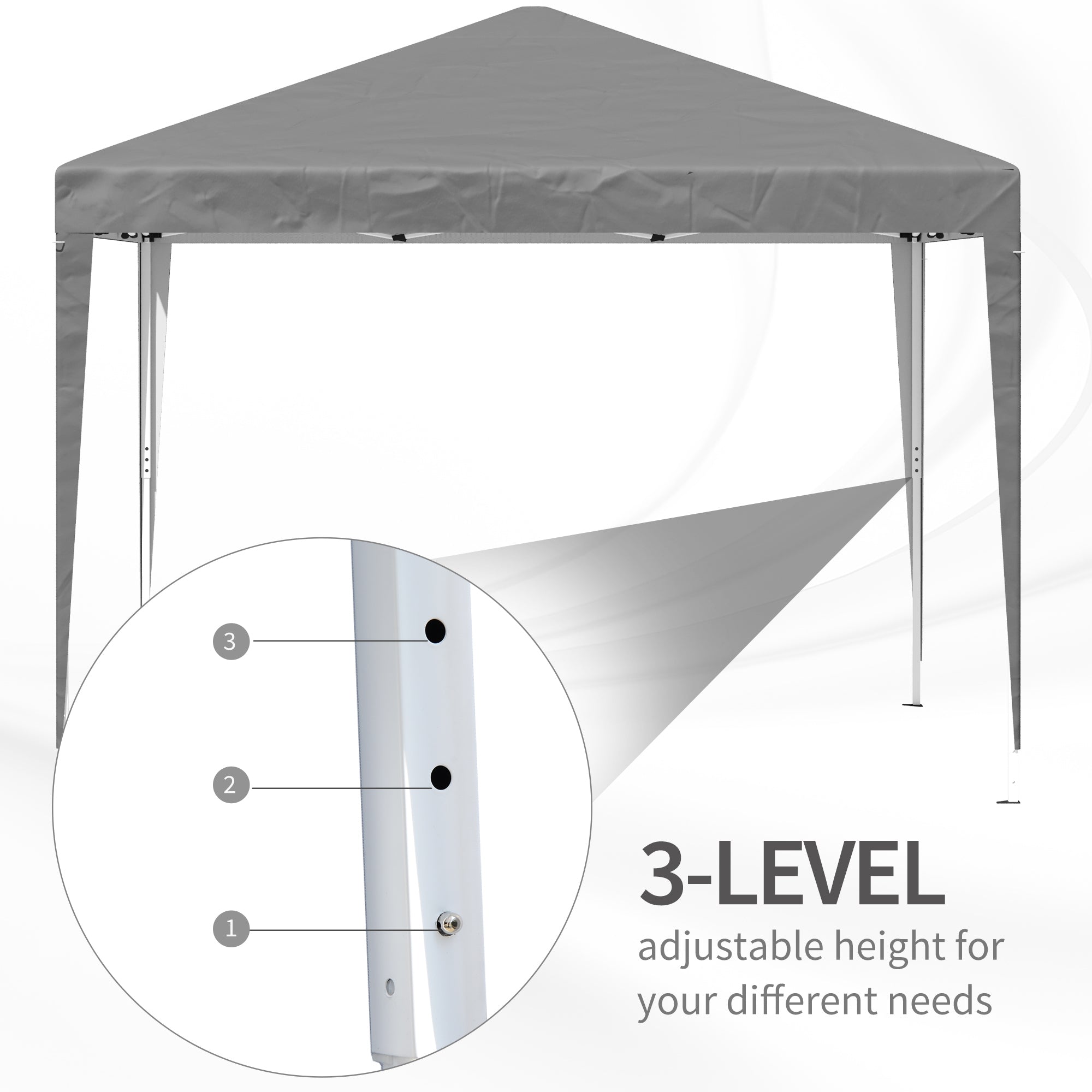 Outsunny 10 x 10ft Folding Pop Up Tent Outdoor Gazebo Canopy with Carrying Bag, Grey 