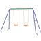 Outsunny Kids Swing Set Outdoor Metal Frame Double Swing Seats 1-2 Children 3-8 Years Playground