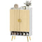 Entryway Shoe Storage Cabinet, Narrow Shoe Cabinet with Adjustable Shelves and Open Shelf for 15 Pairs of Shoes, Natural