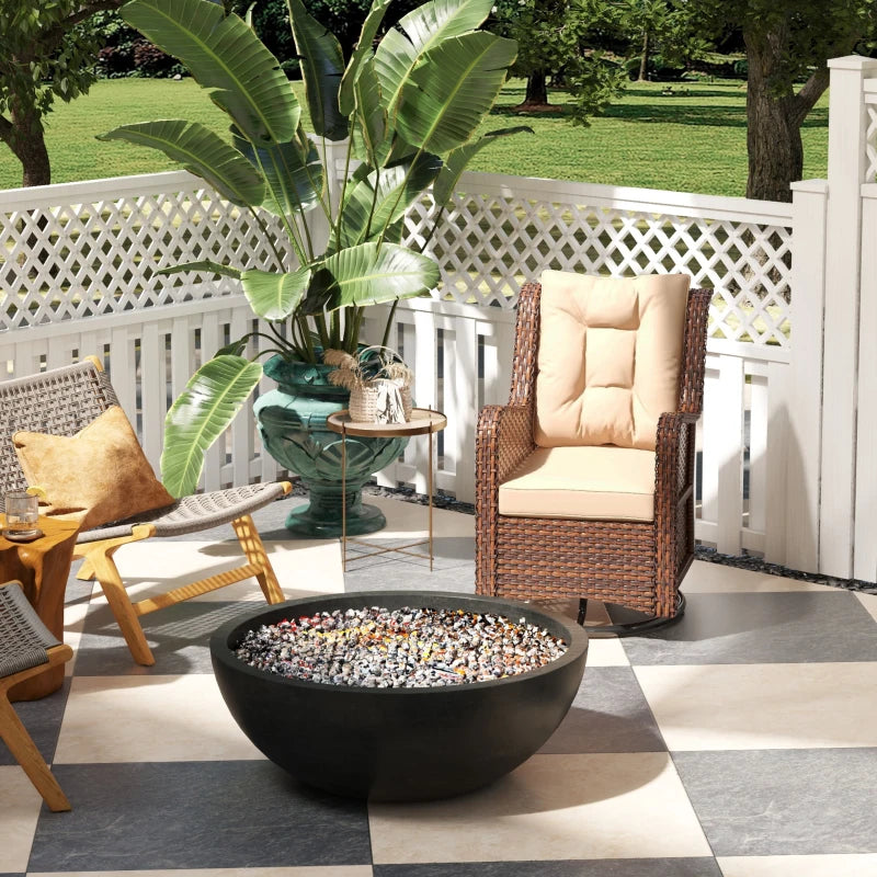 PE Rattan 360° Swivel Patio Chair with Cushion, Brown