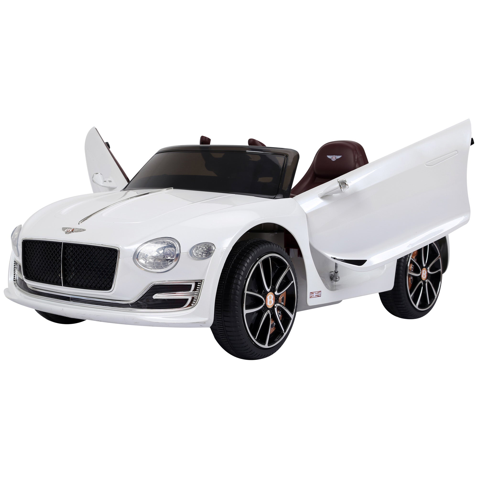 Aosom Licensed Bentley Ride-On Car: 12V, Electric, Battery Powered, Remote Control, 2 Speed, White 