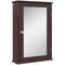 Bathroom Mirror Cabinet, Wall Mounted Medicine Cabinet with Door and Shelves, Dark Brown