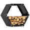 Outsunny Hexagon Firewood Log Rack Heavy-Duty Steel Log Holder for Outdoor Indoor Use, 25.6
