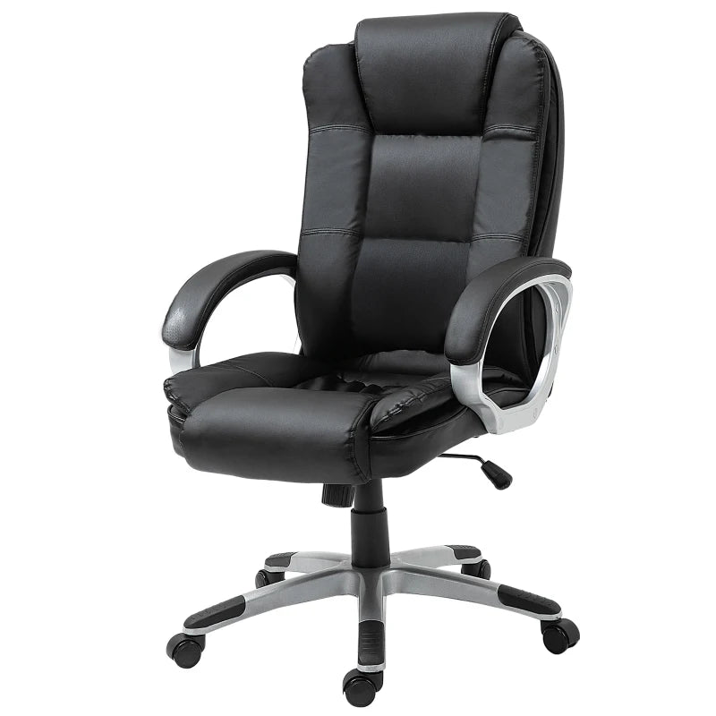 High Back Executive Office Chair Adjustable Desk Seat Swivel PU Leather Computer Chair with Padded Armrests