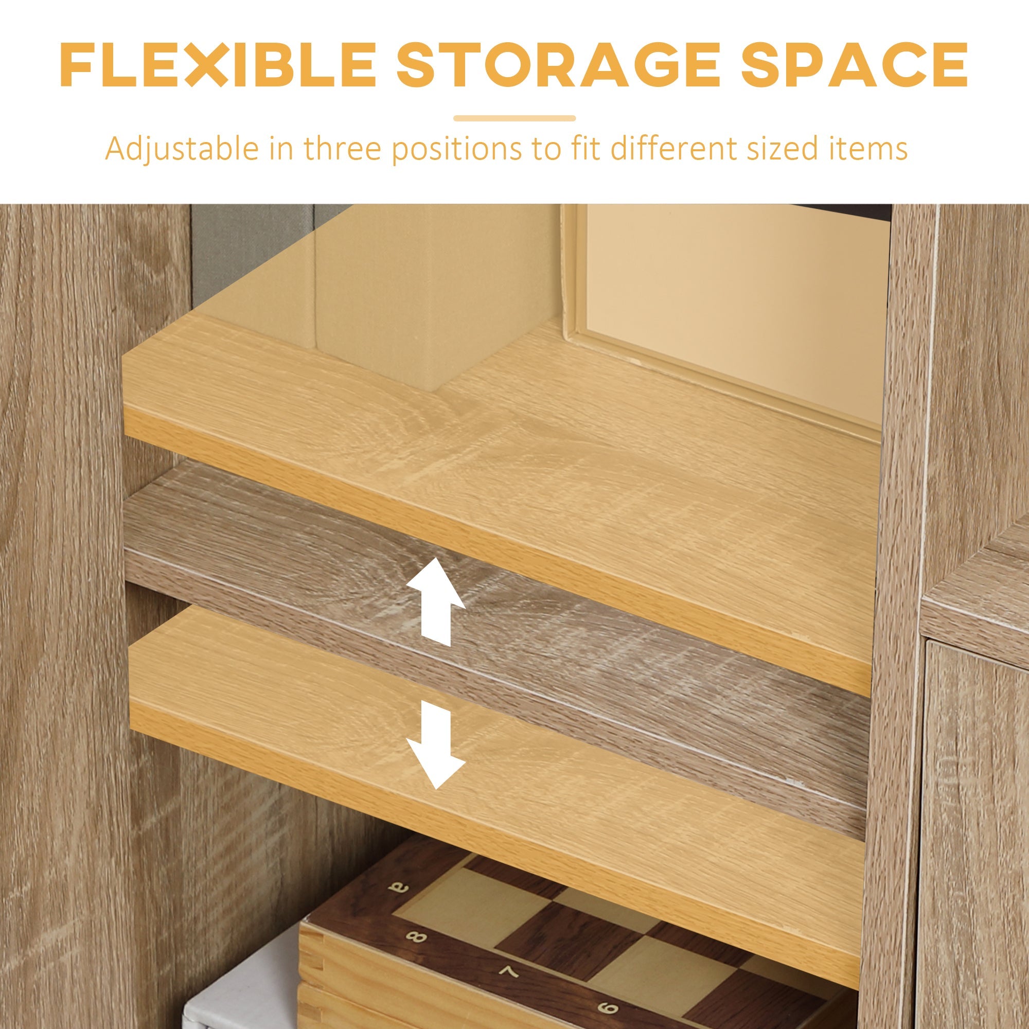 HOMCOM Farmhouse Storage Cabinet, Kitchen Cupboard Buffet Cabinet with Drawers, Door and Adjustable Shelves for Dining Room 