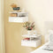 HOMCOM Floating Nightstand Set of 2 with Charging Station, Wall Mounted Bedside Tables with Drawer, Open Shelf, AC Outlet, USB & USB-C Ports, White or Black