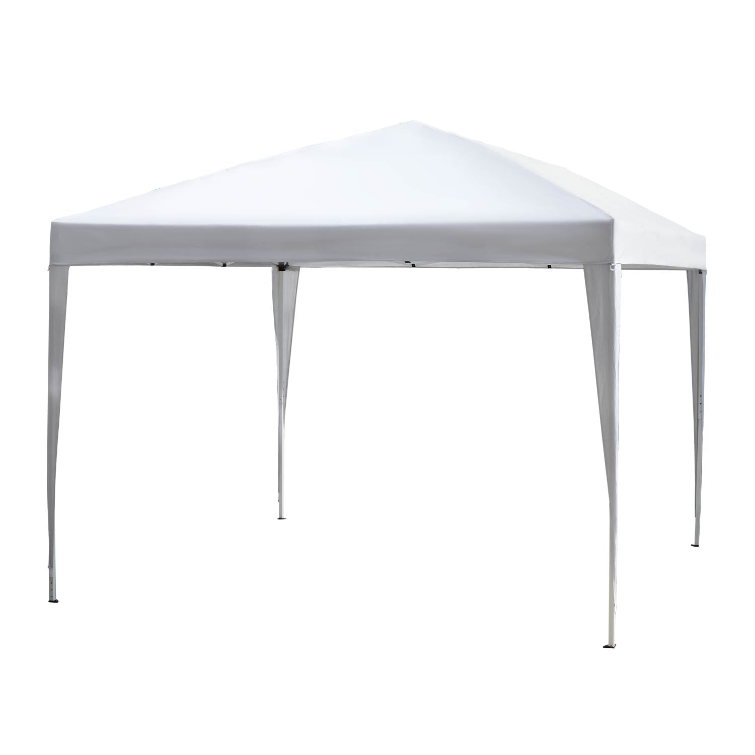 Outsunny Folding Pop Up Tent 10x10ft Outdoor Gazebo Canopy White w Carrying Bag 