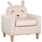 Qaba Kids Sofa: Charming Rabbit Ear Design, Sturdy Wooden Legs, Perfect for Preschool & Bedroom - Cream