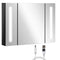 LED Medicine Cabinet with Mirror, Wall Mounted Bathroom Mirror Cabinet with Adjustable Shelves, High Gloss Black