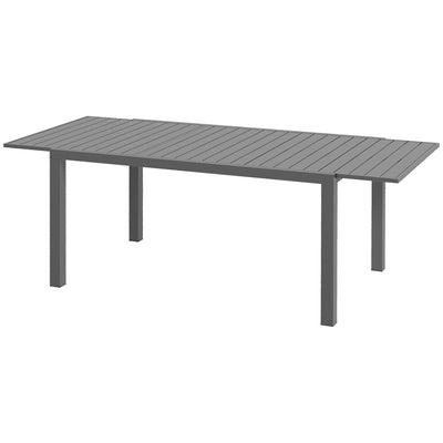 Outsunny Aluminum Outdoor Dining Table for 6-8 People, Expandable Patio Table for Garden, Lawn, Balcony, Charcoal Grey 