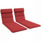 Patio Chaise Lounge Chair Cushions Replacement Sun Lounger Pads with Headrest and Ties, Set of 2, Wine Red