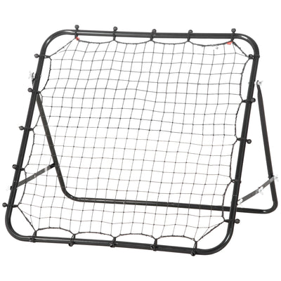 HOMCOM Volleyball Rebounder Net Football Training Aid Kickback Target Play Black 