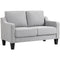 Loveseat Sofa, Modern Couch with Pocket Spring, Linen Upholstered, Thick Padded, Light Grey