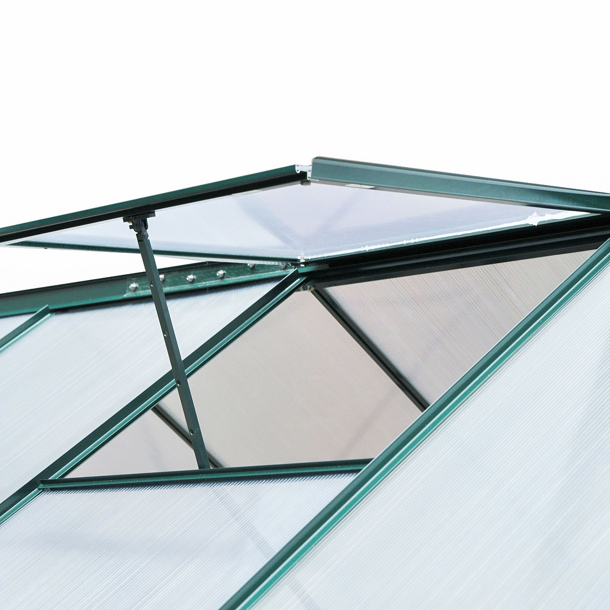 Outsunny 6.2' x 8.3' x 6.6' Clear Polycarbonate Greenhouse, Large Walk-In Green House Garden w/ Grow Galvanized & Base Aluminium Frame 
