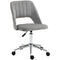 Vinsetto Ergonomic Swivel Chair: Plush Velvet Upholstery, Scalloped Backrest & 360° Mobility for Comfortable Computing, Grey