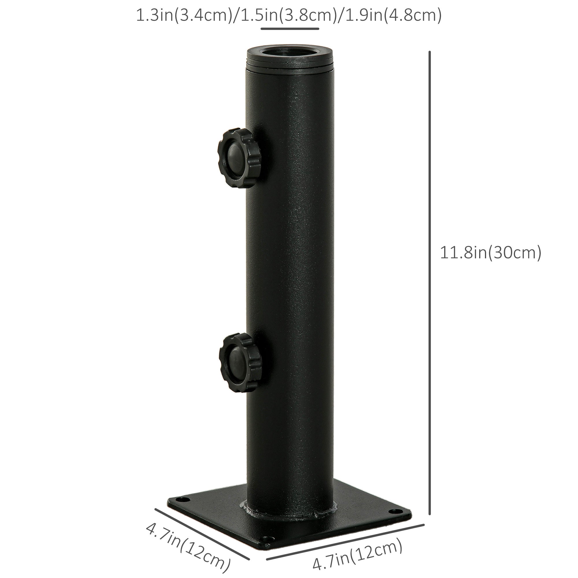 Outsunny Deck Mount Umbrella Holder Base Stand Outdoor for Deck Dock Patio Garden Pontoon Black 