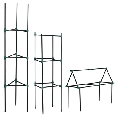 Outsunny 3 Pack Tomato Cage Set, DIY Tomato Plant Support Trellis, Tomato Trellisfor Climbing Vegetables, Flowers and Fruits, Dark Green 