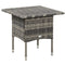 Outsunny Mixed Gray Rattan End Table Outdoor Coffee Table with Plastic Board Top for Balcony Patio Furniture