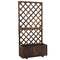 Outsunny Wooden Planter Box with Trellis for Climbing Plants Flower Raised Bed 2.4x1x4.9ft Carbonized