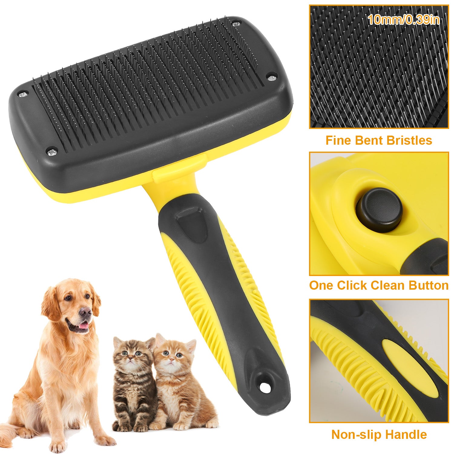 Self Cleaning Slicker Brush Pets Dogs Grooming Shedding Tools Pet Hair Grooming Remover