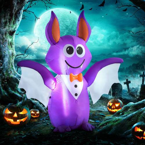 Outsunny 6ft Inflatable Halloween Decoration Bat, Blow Up Outdoor LED Yard Display, Waterproof 