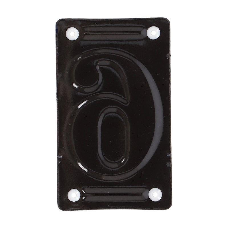 Enamel House Number 6 