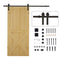 HOMCOM 6.6FT CARBON STEEL Sliding Wood Barn Door Hardware Track Set Door System Carbon Steel J Shape Roller