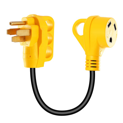 iMounTEK RV Electrical Dogbone Converter 50 AMP Male To 30 AMP Female Adapter Cable 12inch w/ Handle 
