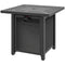 Square Gas Fire Pit Table, Smokeless Firepit with Cover, Black