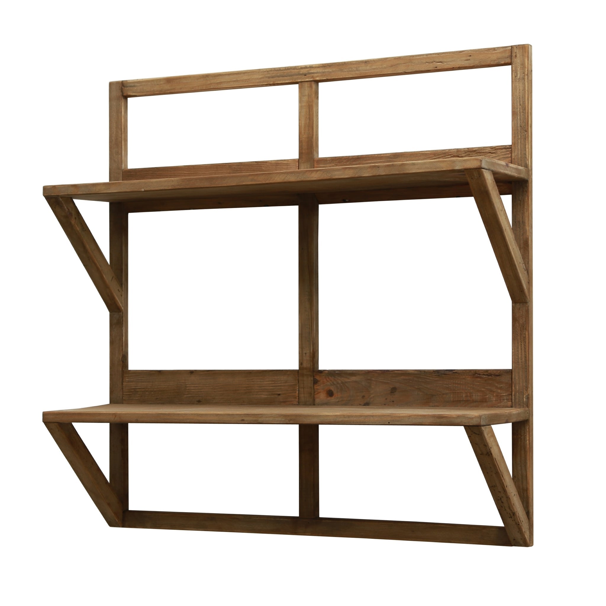 Reclaimed Wooden Double Shelf Unit 