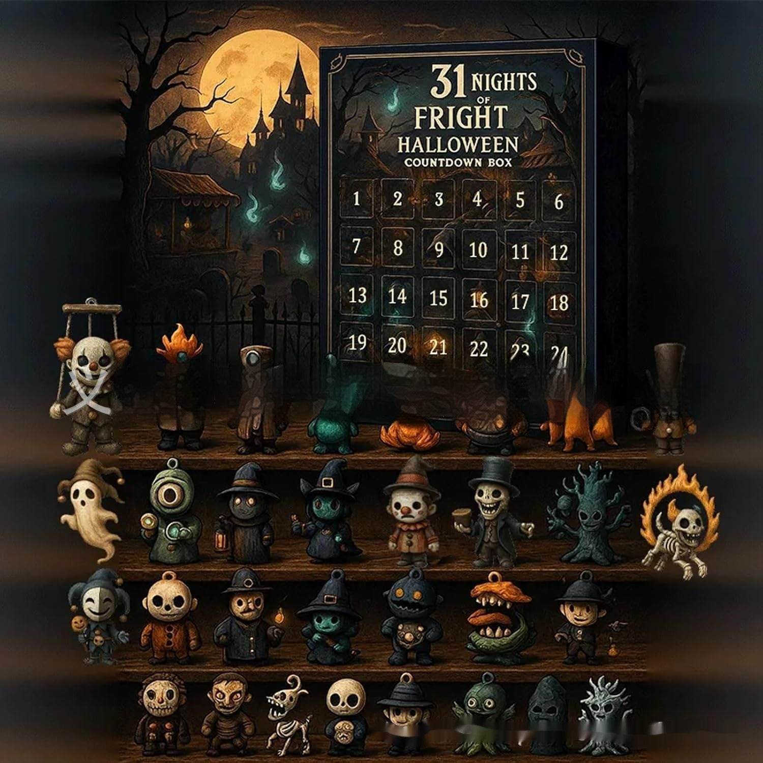 31 Night Scare Halloween Countdown Box With Doll Advent Countdown Blind Box 