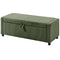 Storage Ottoman, Upholstered Corduroy End of Bed Bench with Thick Padding, Storage Bench for Bedroom, Dark Green