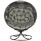Outsunny Swivel Patio Egg Chair, Foldable Wicker Basket Chair with Large Cushion, Cup Holder, Indoor/Outdoor Use, Sand