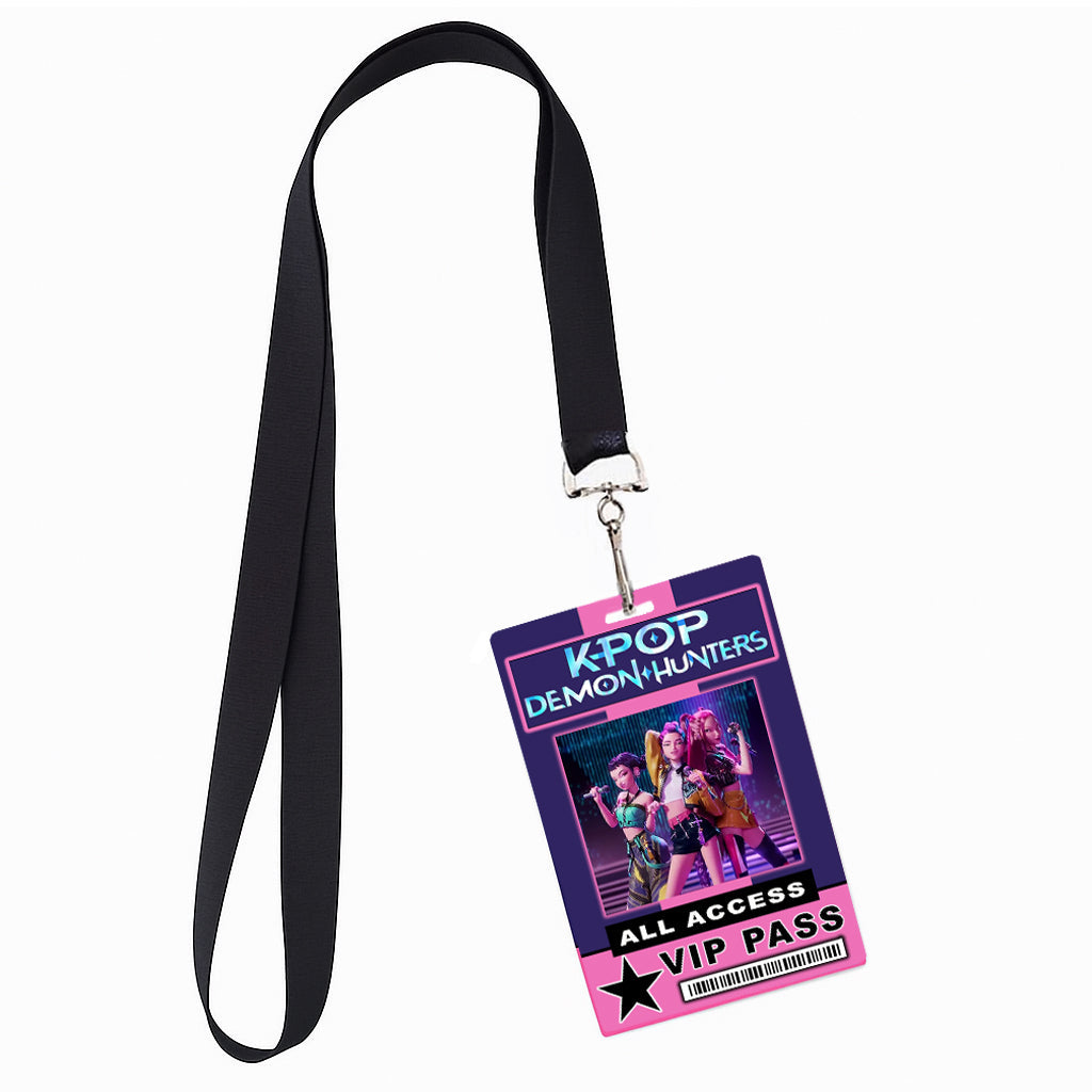 Kpop Demon Hunters VIP Pass ID Badge Lanyard PVC 