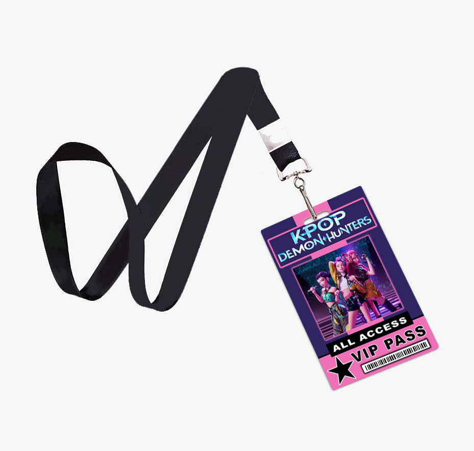 Kpop Demon Hunters VIP Pass ID Badge Lanyard PVC 