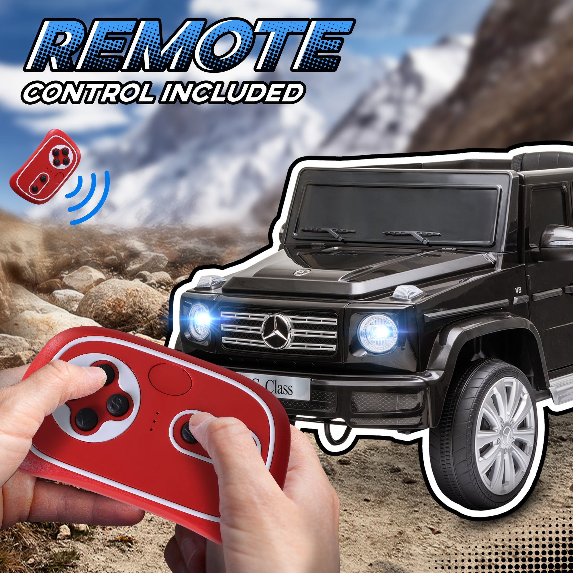 Aosom 12V Battery-Powered Kids Ride On Mercedes Benz G500 Car with Parental Remote Control Music Lights MP3 