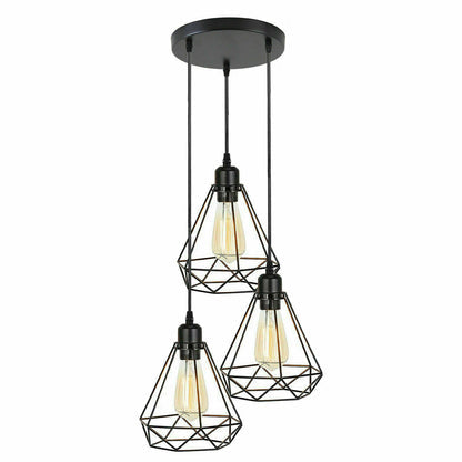 Industrial Geometric Cage Pendant Lamps Ceiling Light Fixtures~1176