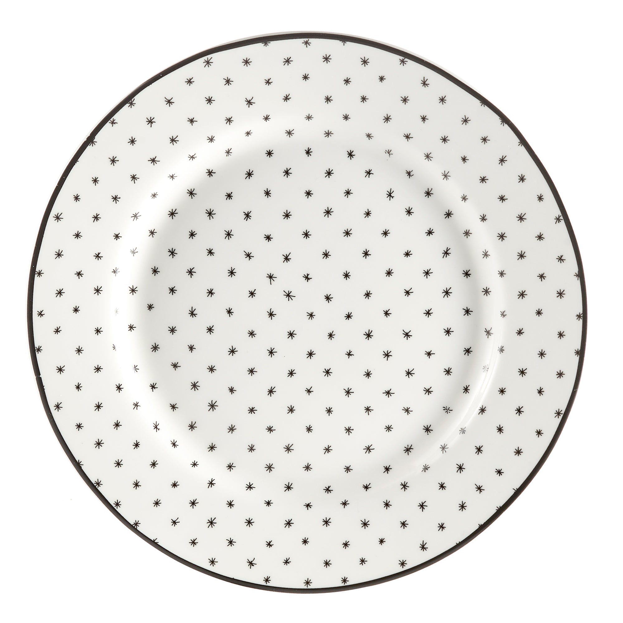 Dinnerware Set 12 Piece Black and White, Service for 4 