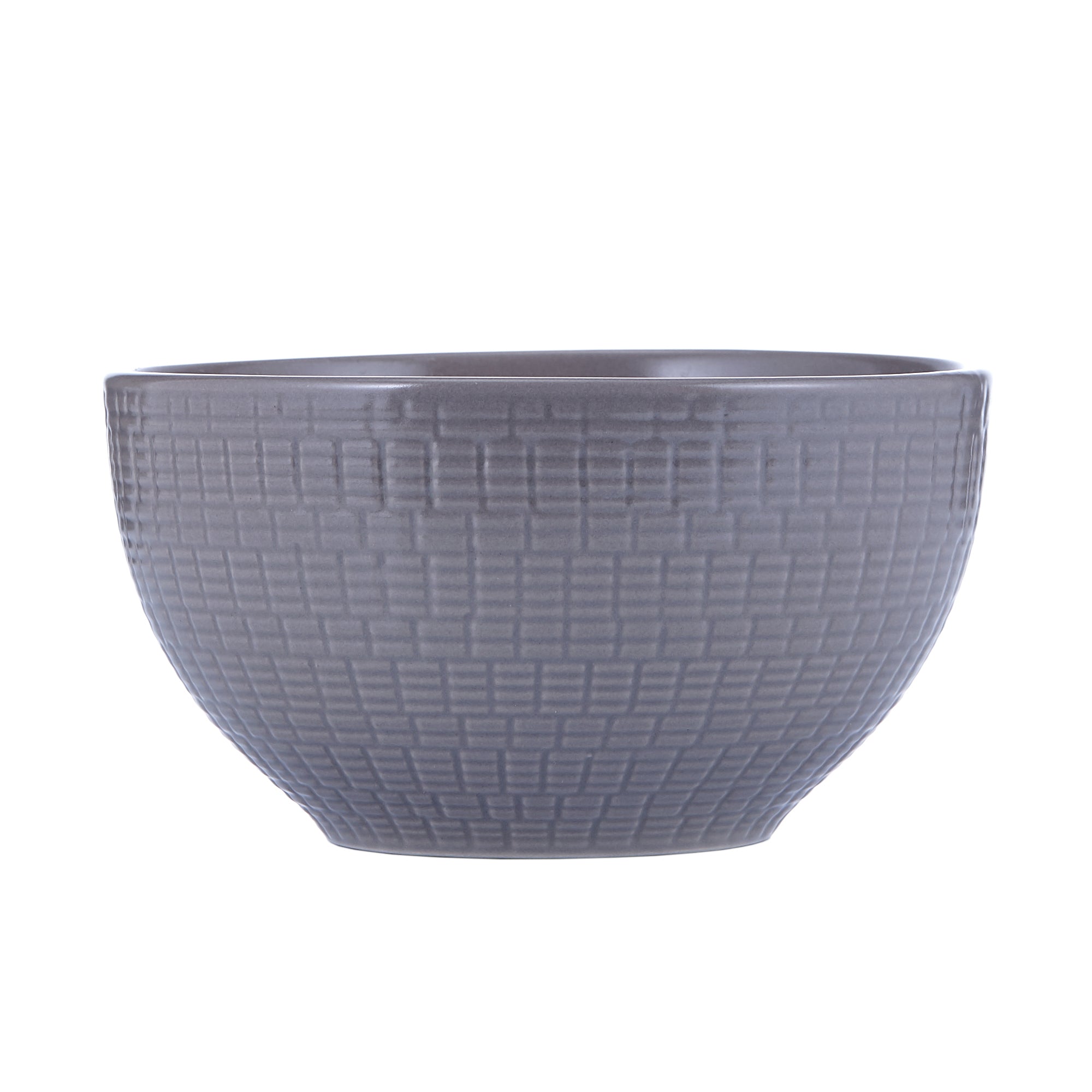 Dinnerware Set 12 Piece Embossed Grey, Service for 4 