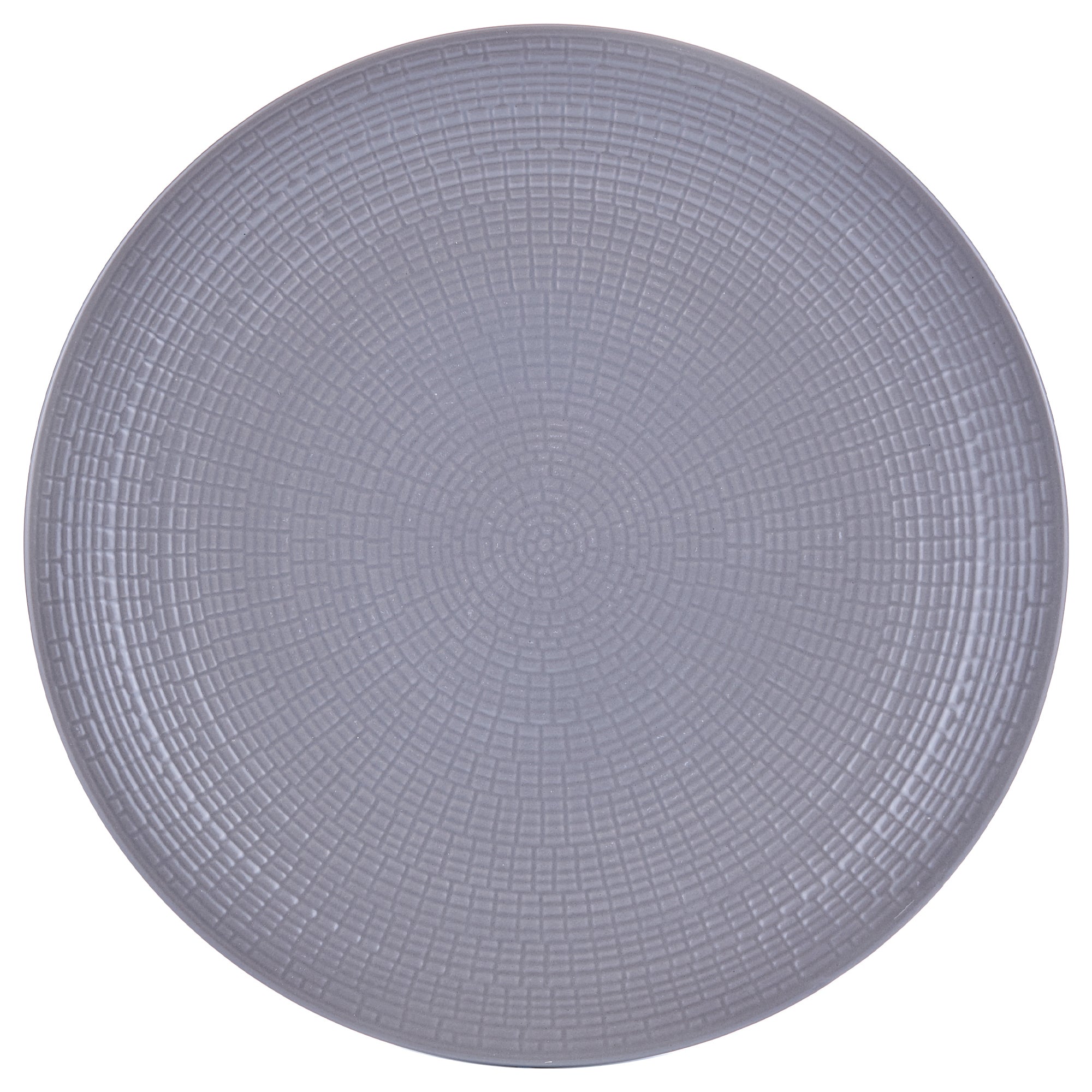 Dinnerware Set 12 Piece Embossed Grey, Service for 4 