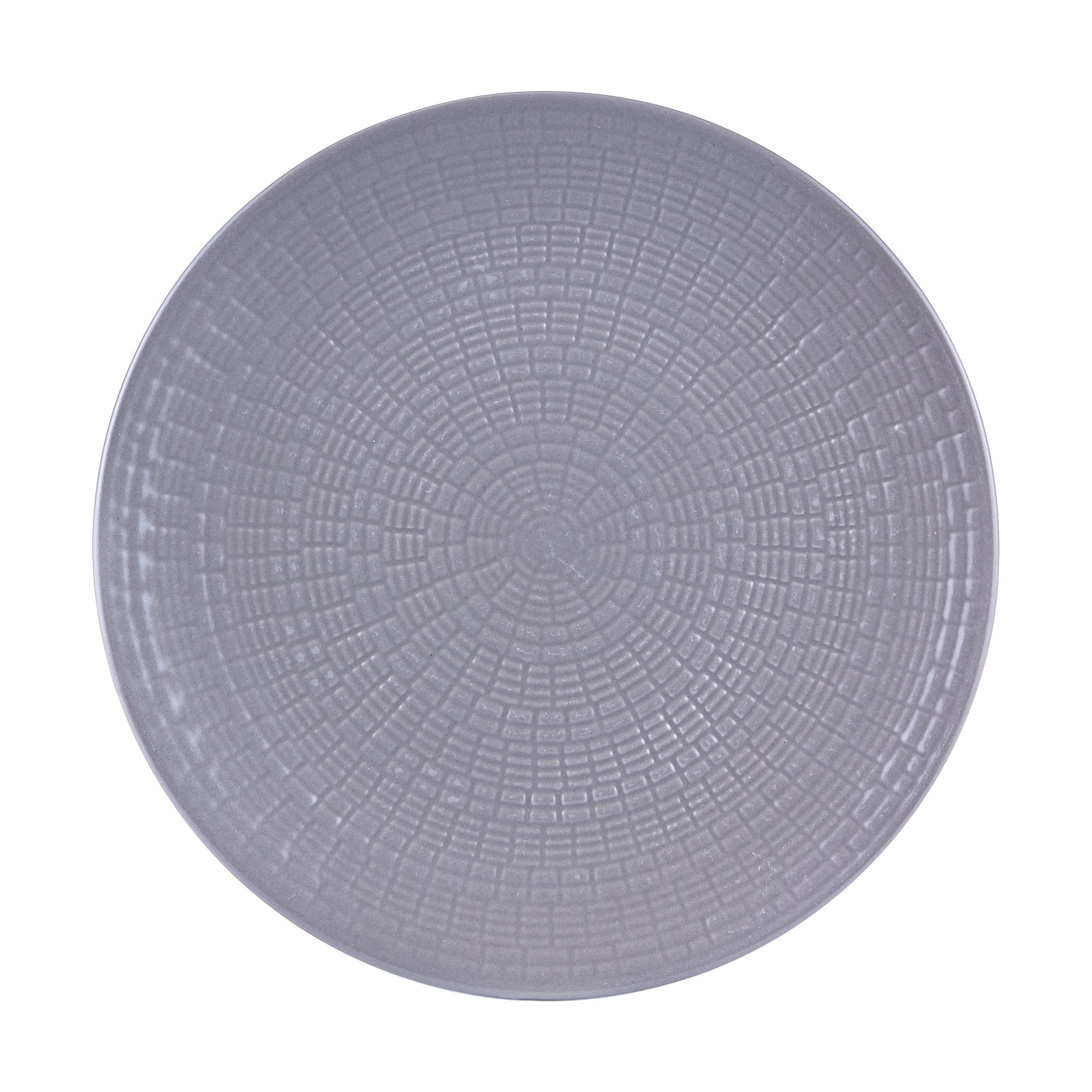 Dinnerware Set 12 Piece Embossed Grey, Service for 4 